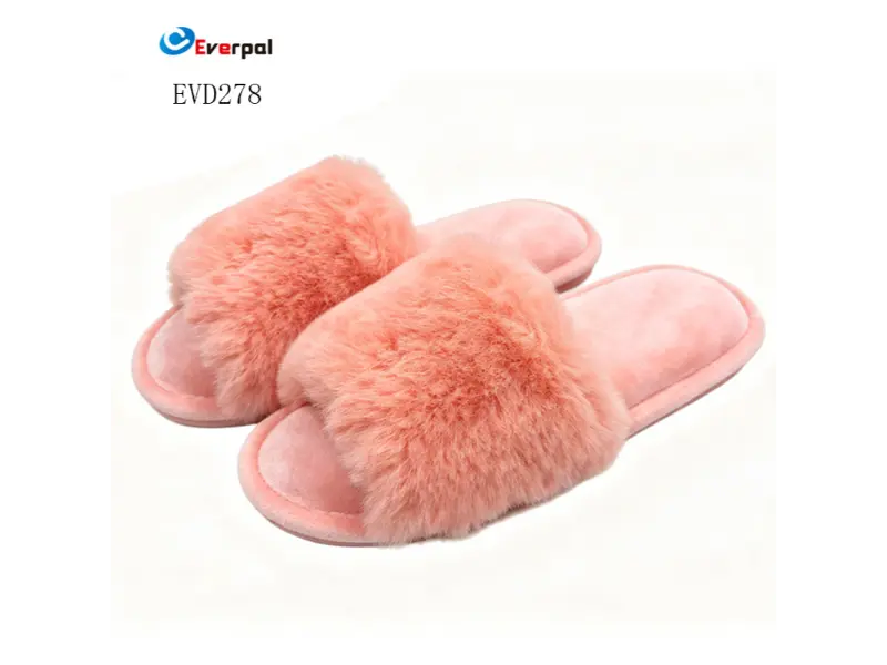 Fuzzy Fur Indoor House Soveværelse Hjemmesko til kvinder
